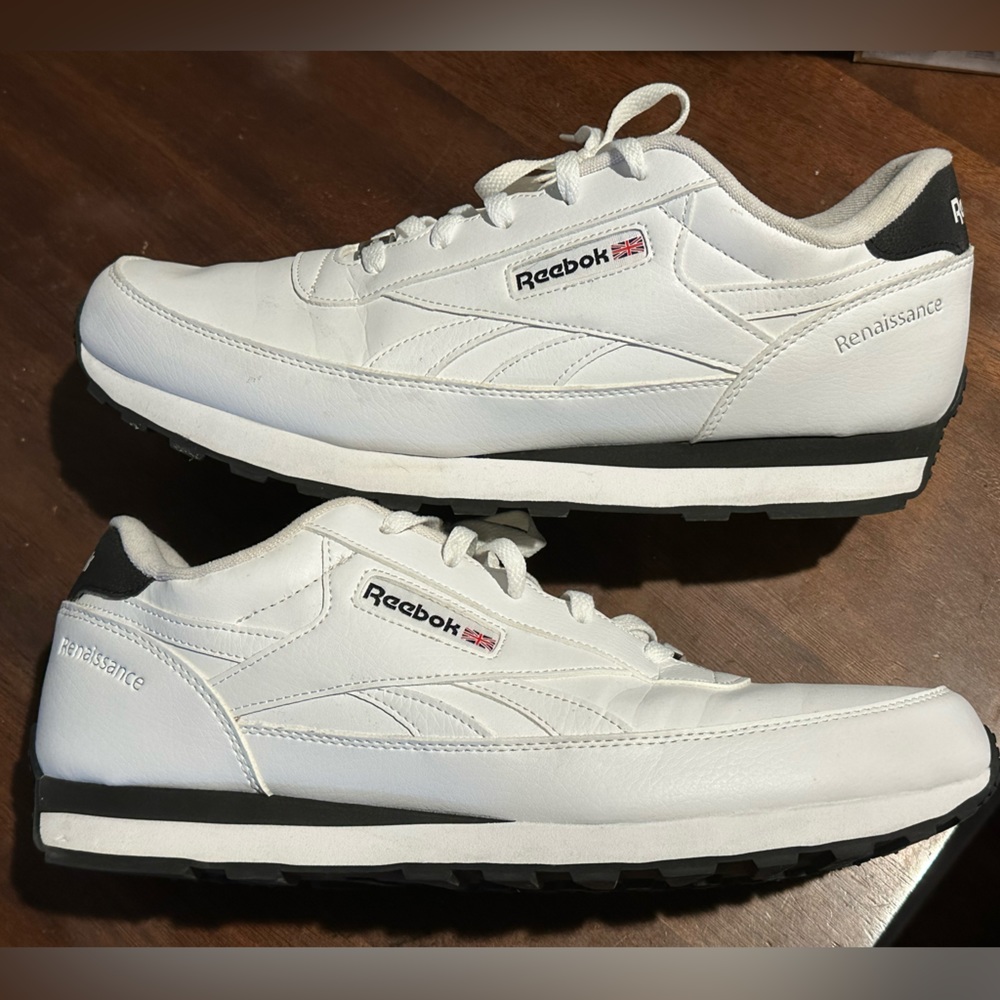 Men’s size 13 Reebok Classics, in worn condition but flawless!
